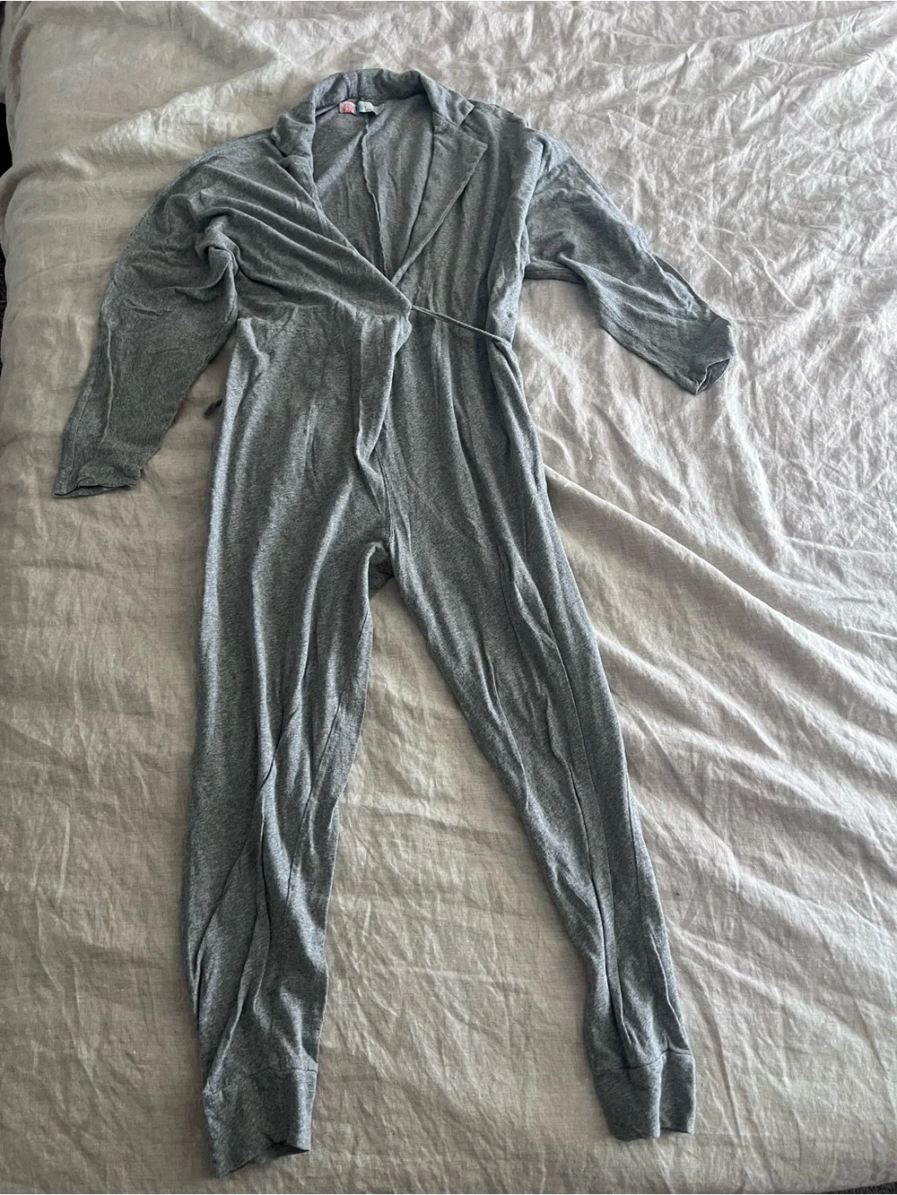 Free People Heather Gray Wrap Jumpsuit